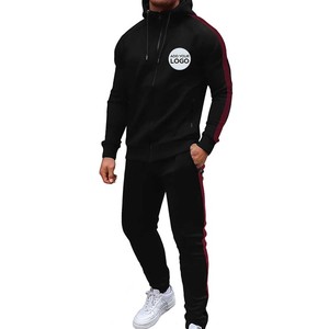 Men's Printed Solid Sweat Suits Set 2 Pcs <b>Hoodie</b> Jogger Tracksuit Size S to <b>3XL</b> - Product Image 4