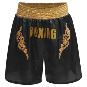 <b>Kids</b> Boys Boxing Trunks Martial Arts Sequins <b>Boxer</b> <b>Shorts</b> Bjj Muay Thai Elastic Waistband Satin Sports Fight Grappling <b>Shorts</b> - Product Image 1