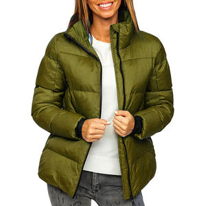 New Design Custom Winter Women's Reversible Waterproof Hooded Polyester Filled Bubble Bomber Jacket - Product Image 3