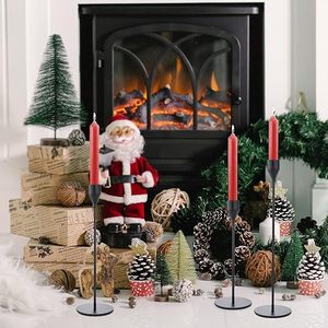 Bougeoir décoratif doré de style lanterne |   Bougeoirs coniques |   Décoration de mariage, de salle à manger, de fête et de Noël - Product Image 2