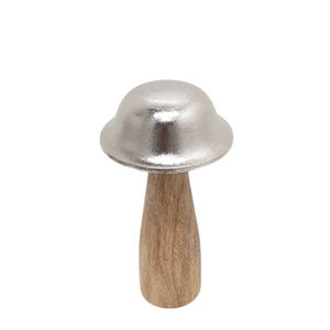 Ensemble de 3 sculptures champignon en aluminium de grande taille couleur naturelle nickel design attrayant pour dessus de table décor à la maison - Product Image 2