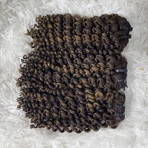 Top Hair <b>Bundle</b> Fumi Super Double Drawn Virgin Cuticle Aligned Human Hair Pixie <b>Curly</b> <b>Bundles</b> with Lace Frontal Closure Raw Hair - Product Image 6