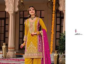 Trajes lujosos de diseñador Heavy Chinon Salwar con trabajo de bordado para boda disponibles para exportación venta desde India - Product Image 6