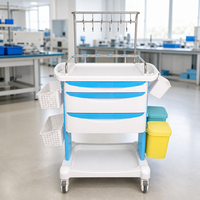 Chariot médical moderne pour hôpital, chariot de soins infirmiers en ABS, 3 tiroirs, étagère utilitaire en plastique durable avec verrou pour atelier et supermarché