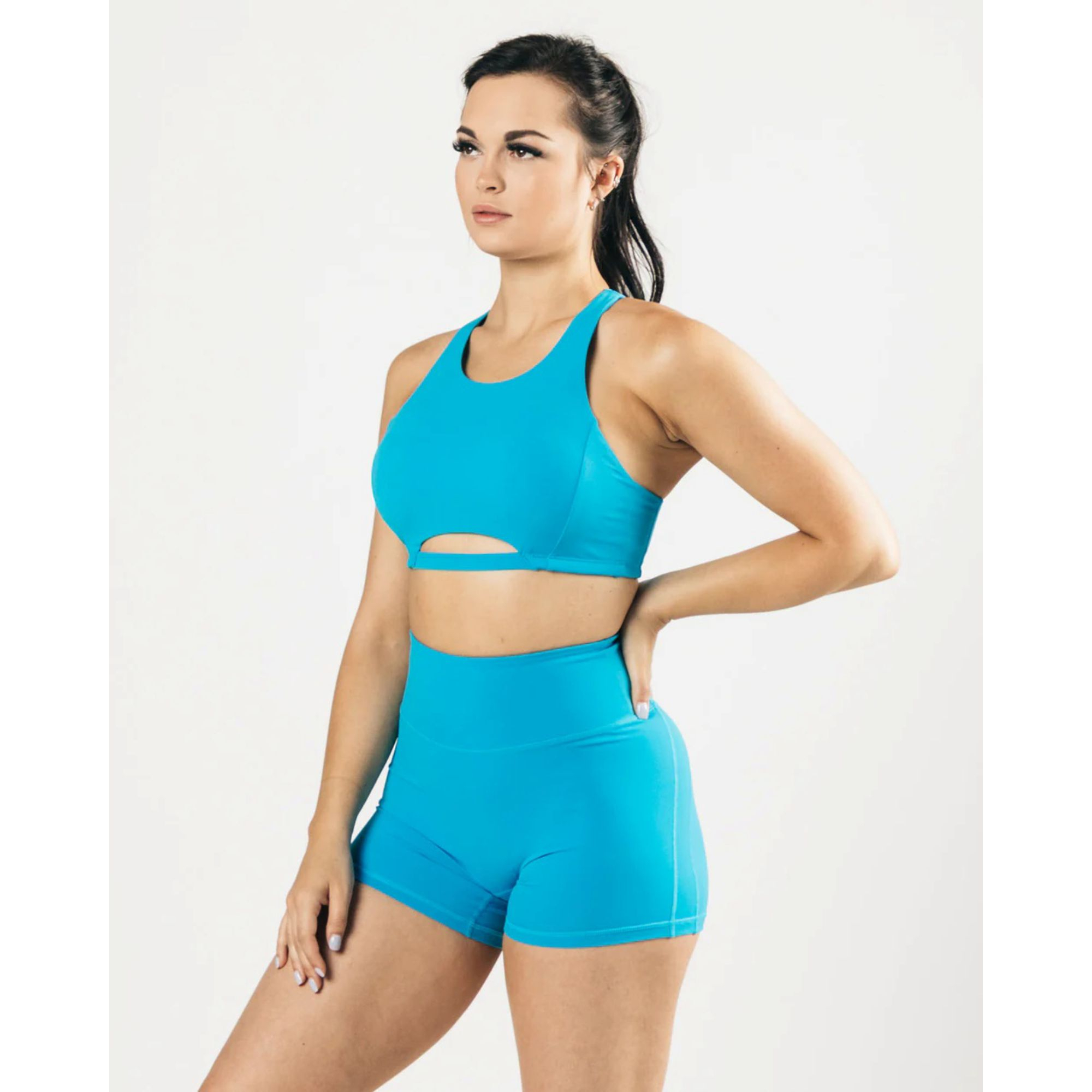 Lightweight Comfortable Breathable Quick Dry Sweat-Wicking Four-Way Stretch Shockproof Front Logo High Elastic Medium Sports Bra