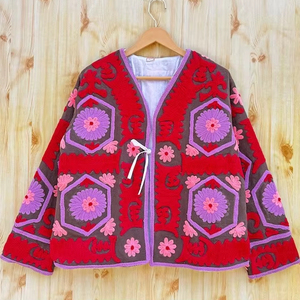 Chaqueta Suzani Bordada al por Mayor, Chaqueta Suzani Corta para Mujer, Talla Única, Regalo para Ella, Abrigo de Invierno Bordado Floral Bohemio - Product Image 1