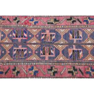 Alfombra Turca Vintage, Alfombra de 1.2x11.8 pies, Alfombra Floral Azul Marrón - Product Image 5