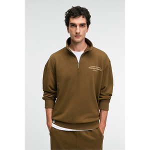 GRIMELANGE BRAM Sudadera estampada con media cremallera y cuello alto 100% algodón para hombre - Product Image 3