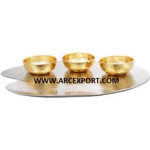 Modern Best Quality <b>Food</b> Serving Bowl <b>Gold</b> <b>Color</b> Hammered Design Set Of 3 Fancy Newest Design Tabletop Dry Fruit Serving Bowl - Product Image 4