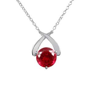 Pendentif en argent sterling 925 avec pierre précieuse rubis du Mozambique rouge sang impeccable, taille parfaite - Product Image 3