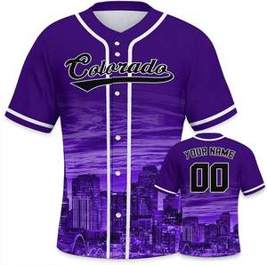 Prix de gros d'usine Meilleures ventes Maillot de baseball américain pour homme Maillot de baseball personnalisé par sublimation Nom de l'équipe - Product Image 1