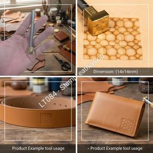 LT084 Tampon en cuir Style bulle 14x14mm (5/9 \ "X 5/9 \") pour l'artisanat de produits en cuir à motifs de bulles - Product Image 1