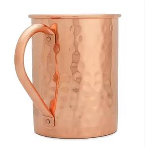 Tasses en métal martelées uniques pour boissons 100% Matériau en cuivre pur Revêtement de laque protégé poli et sûr pour les aliments - Product Image 3