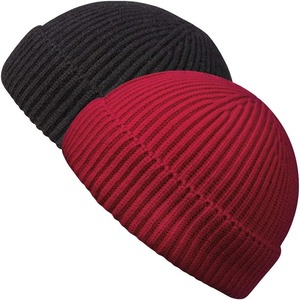 Fournisseur de gros Bonnets unisexes tricotés en acrylique à revers Bonnet épais et chaud avec crâne brodé Chapeaux Jacquard - Product Image 5