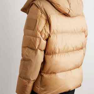 แจ็คเก็ต Fugu สำหรับผู้ชายในฤดูหนาวเสื้อโค้ทโฟมอบอุ่นแบบลำลองระบายอากาศได้ปรับแต่งได้ย้อมสีธรรมดาโลโก้ด้านหน้า - Product Image 3