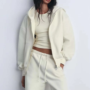 Sudadera con Capucha de Forro Polar para Mujer, Estilo Urbano, Tendencia de Invierno, Cierre Completo, Mangas Largas, Colección de Sudaderas para Correr y Entrenar - Product Image 5