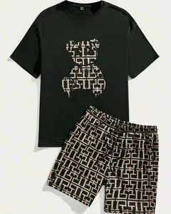 Casual 2-Piece Knitted Breathable Cotton <b>Men's</b> <b>Pajama</b> Set with Tops and <b>Pants</b> for Night Wear - Product Image 6