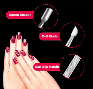 ที่ดันเล็บหนังกำพร้าแบบสองด้านที่ดันเล็บสเตนเลสสตีลของญี่ปุ่น8ชิ้น - Product Image 3