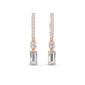 Boucles d'oreilles créoles en diamant de laboratoire 1,004 CT pour femmes, clarté VVS-VS EF, or 18 carats, 14 carats, 10 carats et argent 925, rose, jaune, blanc - Product Image 2