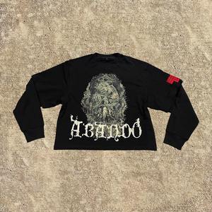 2025 logotipo personalizado camiseta para hombre de doble capa de manga larga Camiseta Streetwear Vintage de gran tamaño lavado con ácido camiseta - Product Image 6