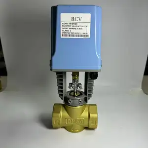 Válvula de esfera de controle de motor de água para atuador elétrico HVAC, válvula de latão de 2 vias 4-20mA 12V 24V DC RS485