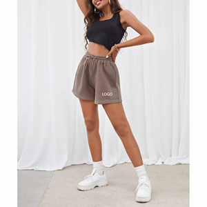 Pantalones cortos de cintura alta personalizados para mujer, pantalones cortos deportivos informales con bolsillos laterales, pantalones cortos deportivos transpirables de algodón y poliéster hechos a medida - Product Image 6