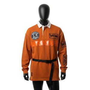 Jersey de Rugby Premium GSM de Punto Grueso para Hombre, Color Marrón, Manga Larga, Diseño de Paneles, Logotipo con Parche Termoadhesivo, Personalizado para Camisetas de Polo - Product Image 1