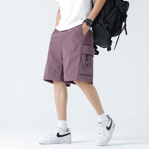 กางเกงขาสั้นกีฬาสำหรับผู้ชายกางเกงชายหาดห้าจุดกางเกงขาสั้นผ้าไหมแบบบางแห้งเร็วออกแบบโลโก้ได้ตามต้องการฤดูร้อน - Product Image 4