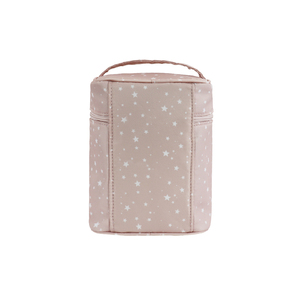 Sennrong Pink Star Pattern Cosmetic Bag Zipper Closure Water Resistant Travel Makeup Pouch Elegant Style All Seasons - Product Image 4