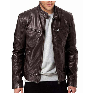 Veste d'hiver pour hommes en tissu de cuir de haute qualité vêtements de cuir de moto confortables vente en gros - Product Image 1