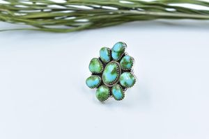 Handmade sonoran mountain turquoise <b>adjustable</b> <b>ring</b> <b>sterling</b> <b>silver</b> gemstone <b>ring</b> for women boho jewelry gift - Product Image 2