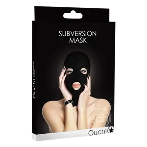 High Quality Ouch! Subversion Mask - Black Spandex Material Lightweight Fabric Face Mask
