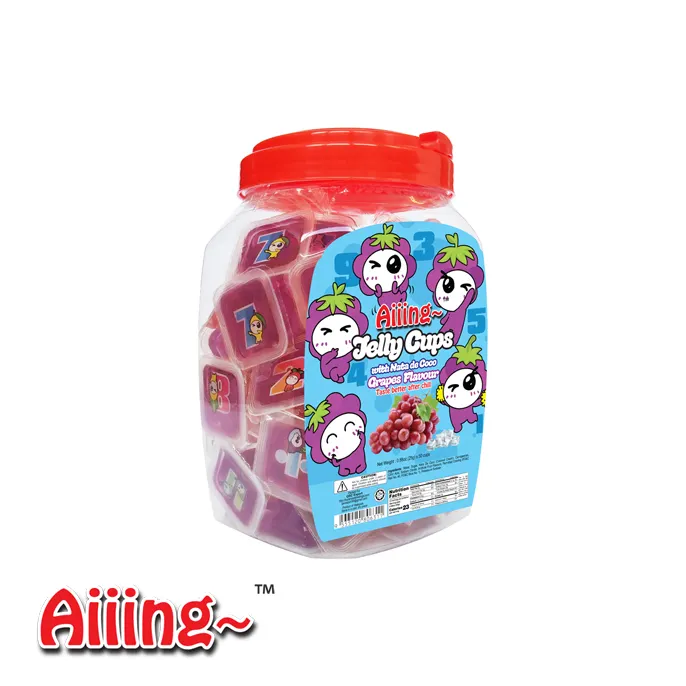 Aiiing tazze di gelatina di frutta Aiiing fruttata Mini tazza di gelatina con Nata De Coco-uva gelatina di cocco 25g x 50 pezzi x 6 vasetti