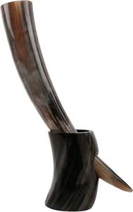 Cuerno para beber vikingo auténtico, cuerno Natural hecho a mano, soporte de estilo Animal de ágata, utensilio para beber tallado a mano y pulido - Product Image 2