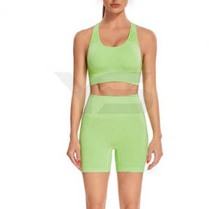 2023 ensemble de Yoga sans couture respirant de haute qualité pour adultes Sexy grande taille pantalon de sport avec motif solide fonction push-up - Product Image 6