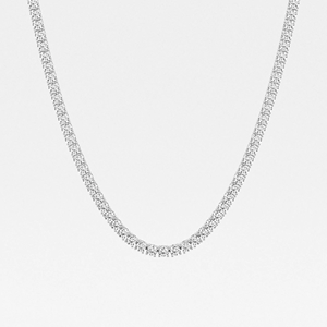 Magnifiquement fabriqué à la main en or blanc massif 18 carats et diamant rond cultivé en laboratoire clouté luxueux collier de chaîne de tennis bijoux Hip Hop - Product Image 3