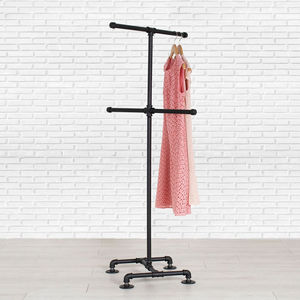 Space-Saving Metal Double Tier Standing Clothes Organizer for Wardrobe Balcony Kitchen-GQA68031 - Product Image 3