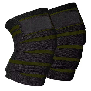Bandes de genou en néoprène élastique de haute qualité, best-seller, compression personnalisée pour l'entraînement, musculation, antidérapantes - Product Image 1
