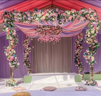 Magnifique arrangement de fleurs artificielles, arc, toile de fond florale blanche pour fête, événement, scène, décoration de mariage, Faux artificiel