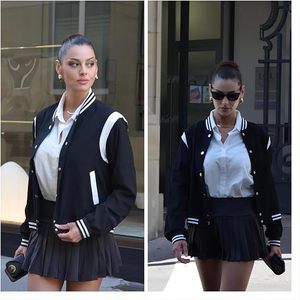 Bomber Veste Femmes Varsity Casual Boutonné Léger 2025 Automne Mode Court Tenues Scolaires avec - Product Image 6