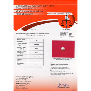 ไข่มุกเคชิสีขาวธรรมชาติเม็ดเดี่ยว 2.19 กะรัต - Product Image 4
