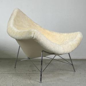 เก้าอี้พักผ่อนหนังแกะคุณภาพสูงแบบโมดูลาร์ <span class=keywords><strong>Herman</strong></span> Miller รุ่น Early Coconut หุ้มด้วยหนังแกะและขาเหล็กสแตนเลส - Product Image 2