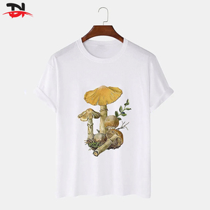 เสื้อยืดผ้าไมโครไฟเบอร์สำหรับผู้ชายผ้าคอตตอน100% เบาพิมพ์ลายคอแขนสั้นแฟชั่นฟิตเนสฤดูร้อน - Product Image 2