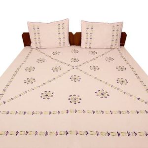 Draps de lit en polycoton avec 2 taies d'oreiller, couvre-lit confortable, drap plat de taille 98 pouces X 88 pouces, drap de lit en coton BL-131 - Product Image 1