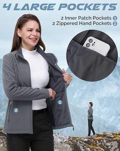 Veste softshell doublée polaire coupe-vent imperméable légère pour femme pour la course à pied Golf randonnée moto/vêtements de course automobile - Product Image 3