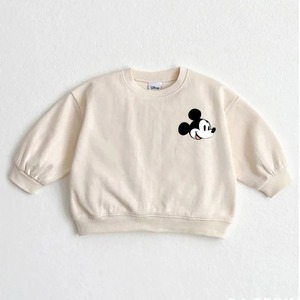 Sweat-shirts de dessin animé pour garçons et filles, hauts mignons, pulls à col rond, sweat-shirt à capuche de couleur unie pour tout-petits, vêtements imprimés Mickey Minnie - Product Image 6