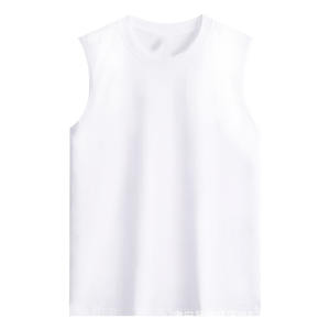 Logo personnalisé OEM broderie imprimé Summer230g gilet pur coton pour hommes couleur unie col rond sans manches T-shirt pour hommes - Product Image 6