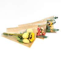 Emballage de fleurs, sacs transparents imperméables pour fleurs, sacs en papier kraft pour fleurs fraîches, sacs d'emballage pour bouquets OPP