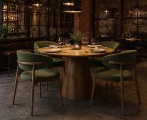 Tables et chaises de restaurant modernes en bois personnalisées, directement de l'usine, pour usage extérieur, hôtels, mobilier de restauration commercial, Istanbul, Turquie - Product Image 2