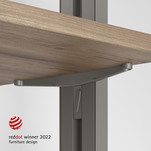 Set di Emuca di 5 supporti per mensola in Zamak verniciato grigio per struttura Zero, escluse le tavole di legno - Product Image 2